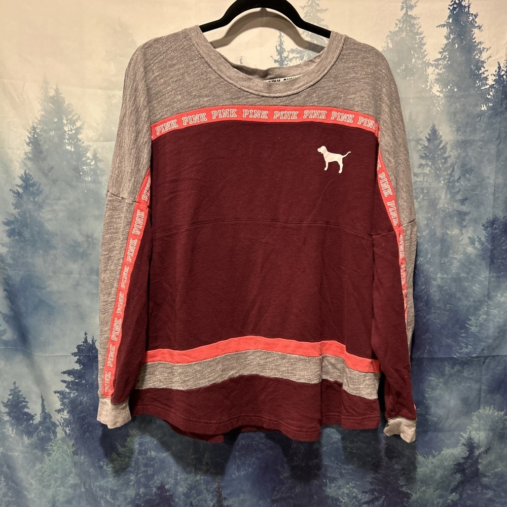 Victorias Secret PINK Size Large‎  Multicolor Boyfriend Loose Cotton Blend